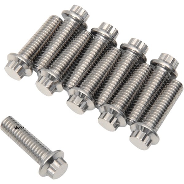 ボルト 12角 3/8"-16 x 1.25インチ(32mm) ポリッシュ (10個入り)