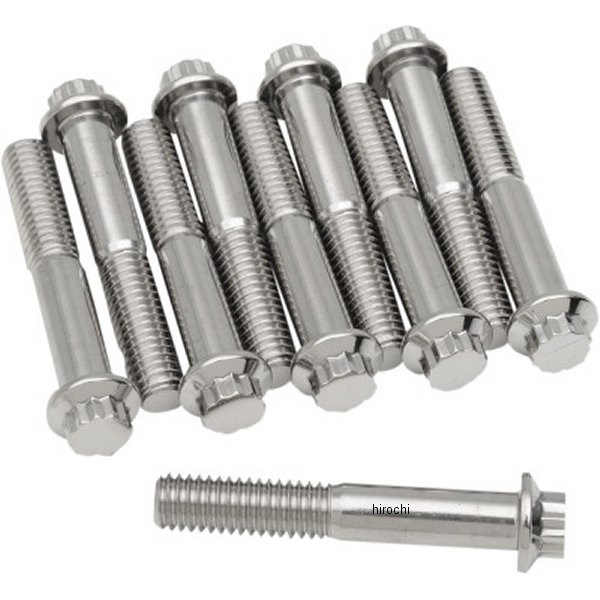 ボルト 12角 3/8"-16 x 2.25インチ(57mm) ポリッシュ (10個入り)