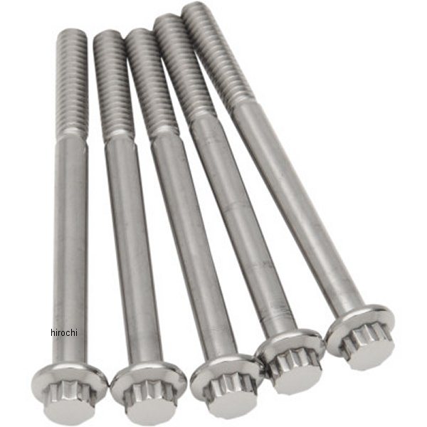 【セール特価】 ボルト 12角 1/4"-20 x 3インチ(76mm) ポリッシュ (5個入り)