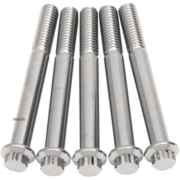 【セール特価】 ボルト 12角 3/8"-16 x 3.25インチ(83mm) ポリッシュ (5個入り)