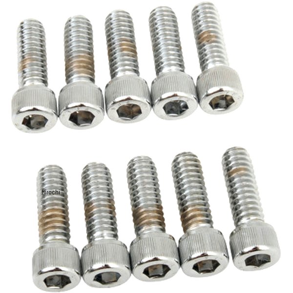 六角穴付きボタンボルト 1/4"-20 x 3/4インチ(19mm) クローム/ローレット (10個入り)