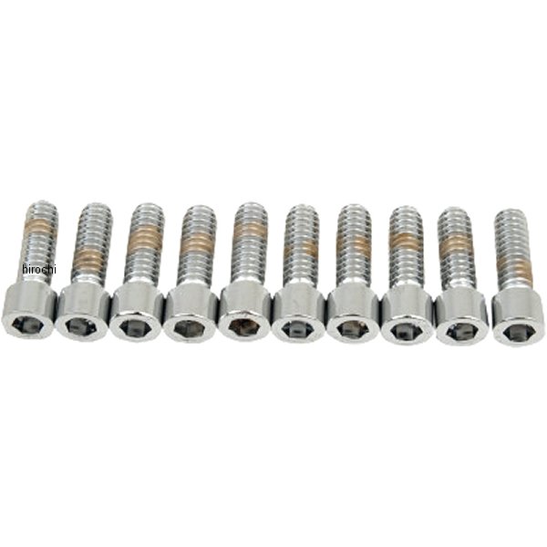 六角穴付きボタンボルト 1/4"-20 x 3/4インチ(19mm) クローム/無地 (10個入り)