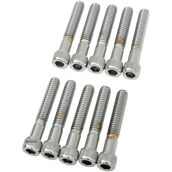 六角穴付きボタンボルト 1/4"-20 x 1.5インチ(38mm) クローム/ローレット (10個入り)