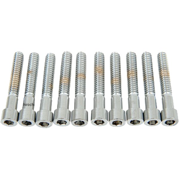 六角穴付きボタンボルト 1/4"-20 x 1.5インチ(38mm) クローム/無地 (10個入り)