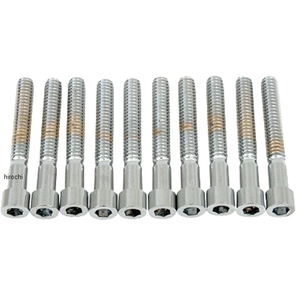六角穴付きボタンボルト 1/4"-20 x 1.75インチ(44mm) クローム/無地 (10個入り)
