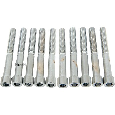 六角穴付きボタンボルト 1/4"-20 x 2インチ(51mm) クローム/無地 (5個入り)