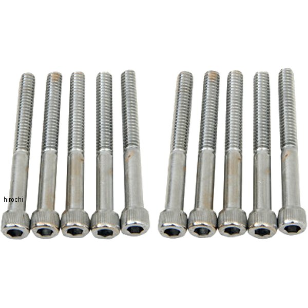 六角穴付きボタンボルト 1/4"-20 x 2.25インチ(57mm) クローム/ローレット (5個入り)