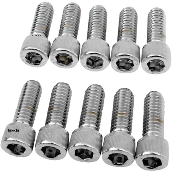 六角穴付きボタンボルト 5/16"-18 x 7/8インチ(22mm) クローム/ローレット (10個入り)