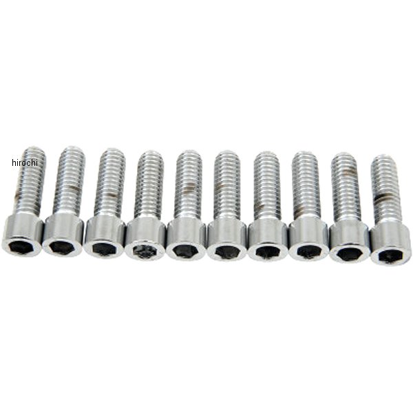 六角穴付きボタンボルト 5/16"-18 x 1インチ(25mm) クローム/無地 (10個入り)