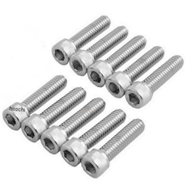 六角穴付きボタンボルト 5/16"-18 x 1.25インチ(32mm) クローム/ローレット (10個入り)