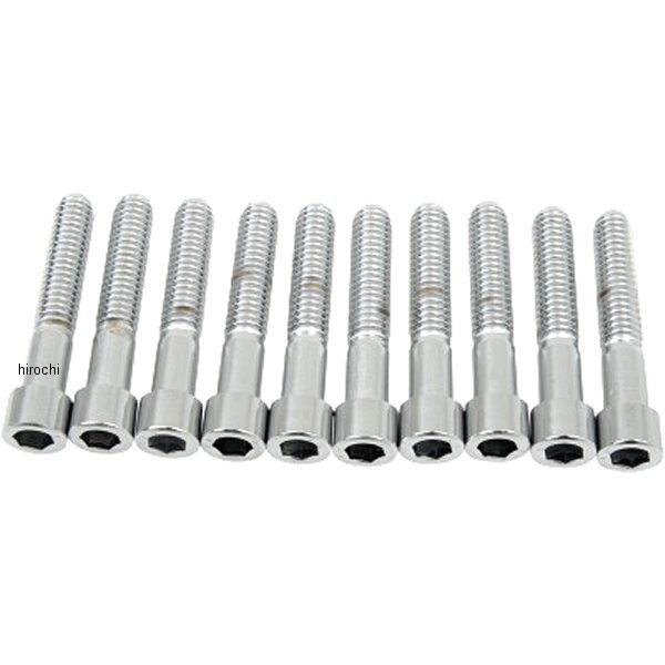 六角穴付きボタンボルト 5/16"-18 x 1.75インチ(44mm) クローム/無地 (10個入り)