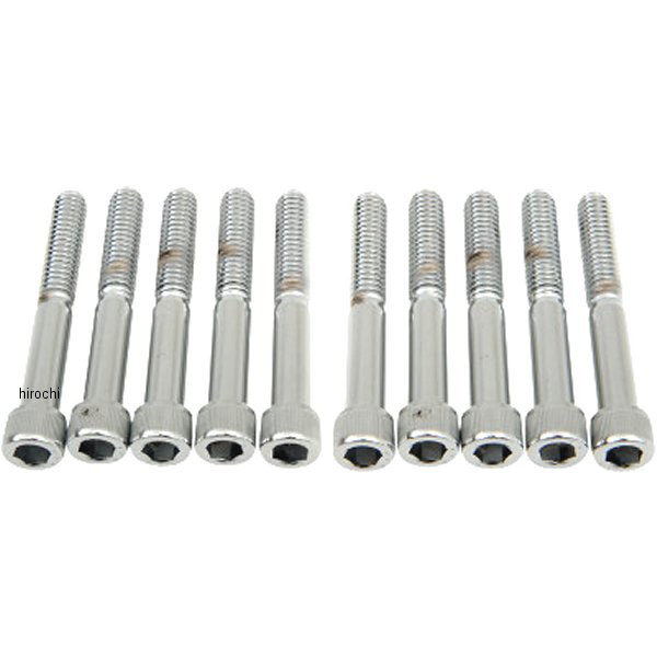 六角穴付きボタンボルト 5/16"-18 x 2.25インチ(57mm) クローム/ローレット (5個入り)