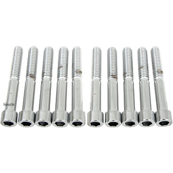 六角穴付きボタンボルト 5/16"-18 x 2.25インチ(57mm) クローム/無地 (5個入り)