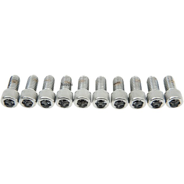 六角穴付きボタンボルト 3/8"-16 x 3/4インチ(19mm) クローム/ローレット (10個入り)
