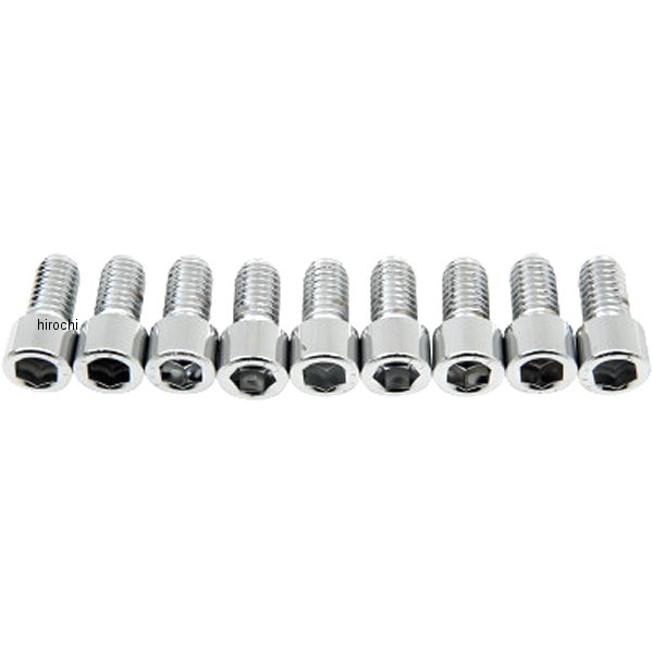 六角穴付きボタンボルト 3/8"-16 x 3/4インチ(19mm) クローム/無地 (10個入り)