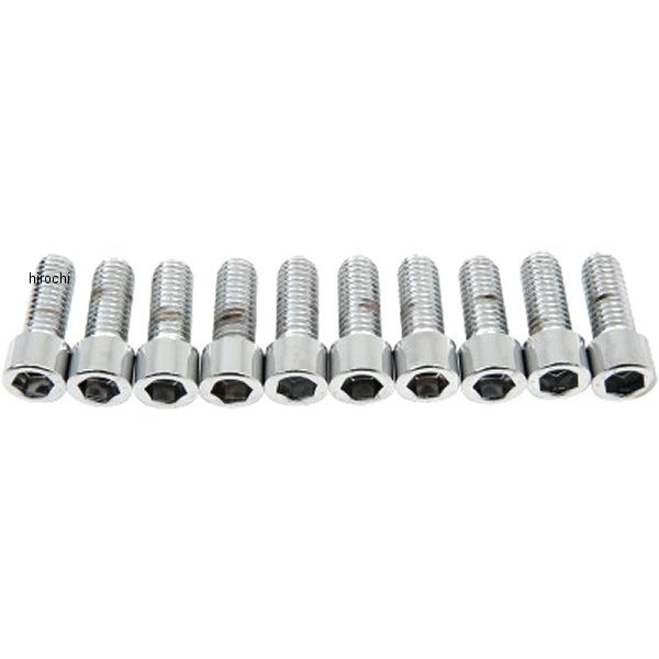 六角穴付きボタンボルト 3/8"-16 x 1インチ(25mm) クローム/無地 (10個入り)