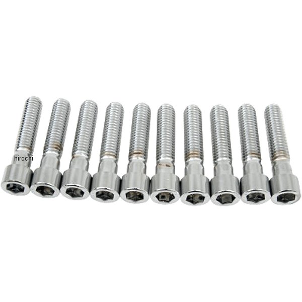 六角穴付きボタンボルト 3/8"-16 x 1.75インチ(44mm) クローム/無地 (10個入り)
