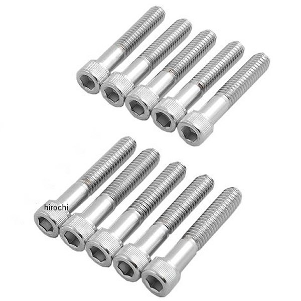 六角穴付きボタンボルト 3/8"-16 x 2インチ(51mm) クローム/ローレット (5個入り)