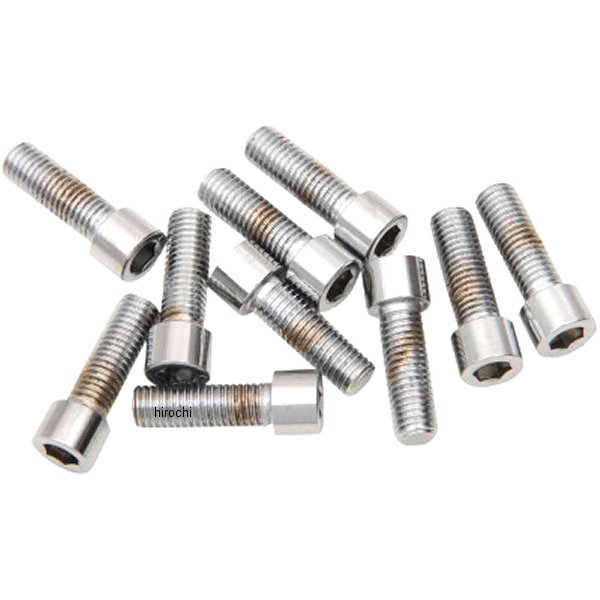 六角穴付きボタンボルト 1/4"-28 x 5/8インチ(16mm) クローム/無地 (10個入り)