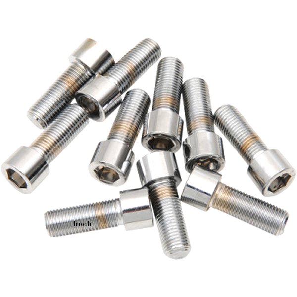 六角穴付きボタンボルト 3/8"-24 x 3/4インチ(19mm) クローム/無地 (10個入り)