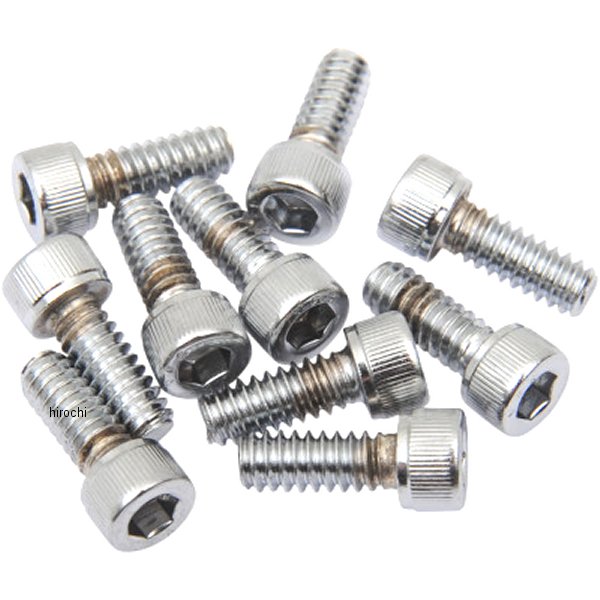 六角穴付きボタンボルト #10-24 x 1/2インチ(13mm) クローム/ローレット (10個入り)