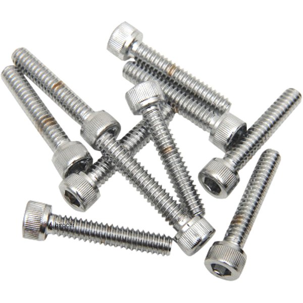 六角穴付きボタンボルト #10-24 x 1インチ(25mm) クローム/ローレット (10個入り)