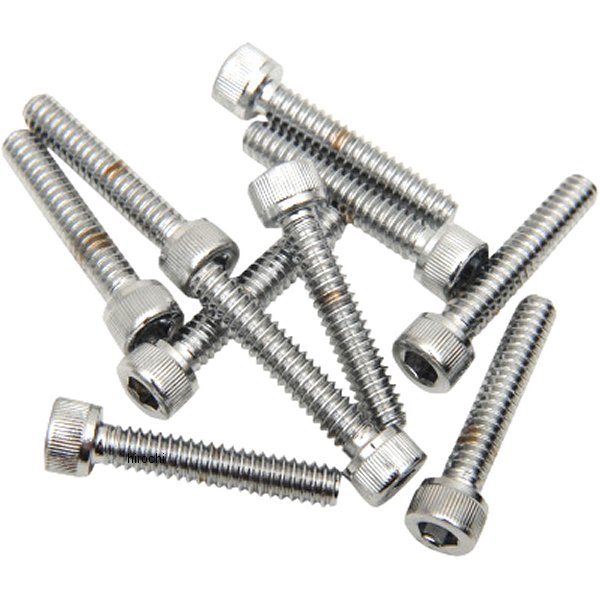 六角穴付きボタンボルト #10-24 x 1インチ(25mm) クローム/無地 (10個入り)