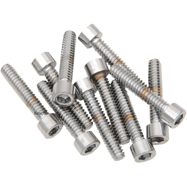 六角穴付きボタンボルト #10-24 x 1.25インチ(32mm) クローム/無地 (10個入り)