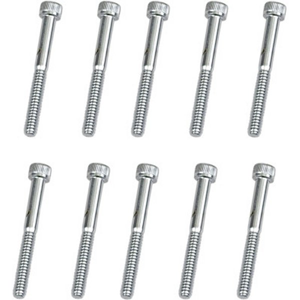 六角穴付きボタンボルト #10-24 x 1.75インチ(44mm) クローム/ローレット (10個入り)