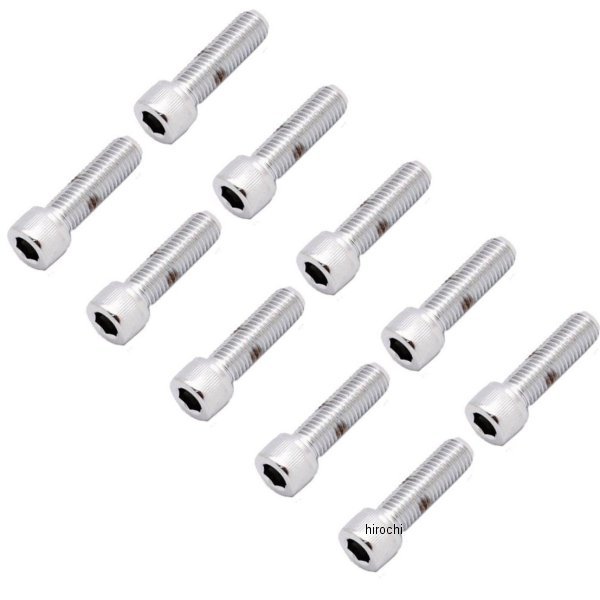 六角穴付きボタンボルト #10-32 x 1インチ(25mm) クローム/ローレット (10個入り)