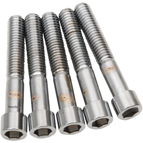 六角穴付きボタンボルト 7/16"x 14 x 3インチ(76mm) クローム/無地 (5個入り)