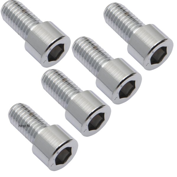 六角穴付きボタンボルト 1/2"x 13 x 1.25インチ(32mm) クローム/無地 (5個入り)