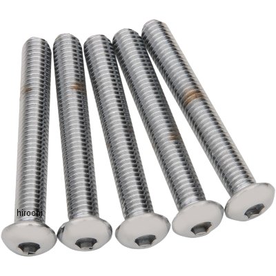 六角穴付きボタンボルト 3/8"x 16 x 3インチ(76mm) クローム (5個入り)