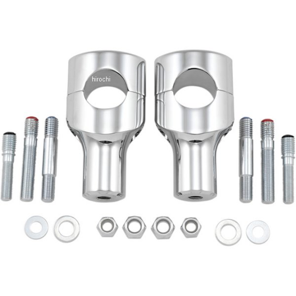 1.5インチハンドルバー 3インチ(76mm)高 ライザー クローム