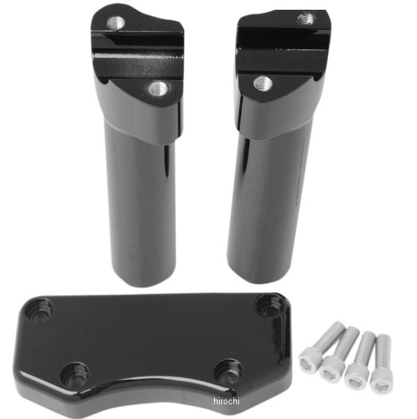 1インチハンドルバー 6インチ (152mm)高 ライザー クランプ付き 黒