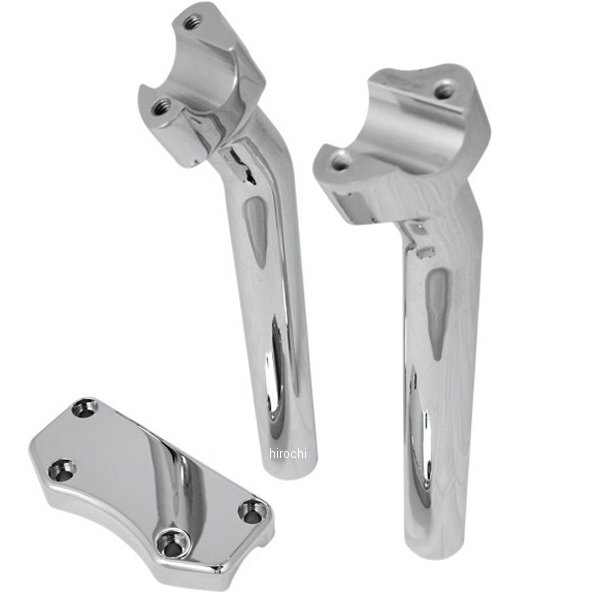 1インチハンドルバー 9.5インチ (241mm)高 ライザー クランプ付き クローム