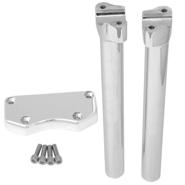 【セール特価】 1インチハンドルバー 12インチ(305mm)高 ライザー クランプ付き クローム