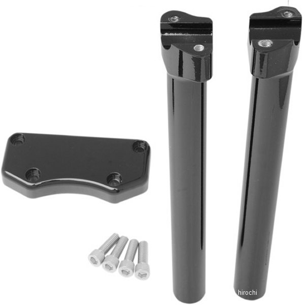 1インチハンドルバー 12インチ(305mm)高 ライザー クランプ付き 黒