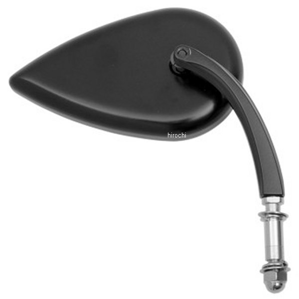 ミラー ティアドロップ ショートステム 黒(1個売り)