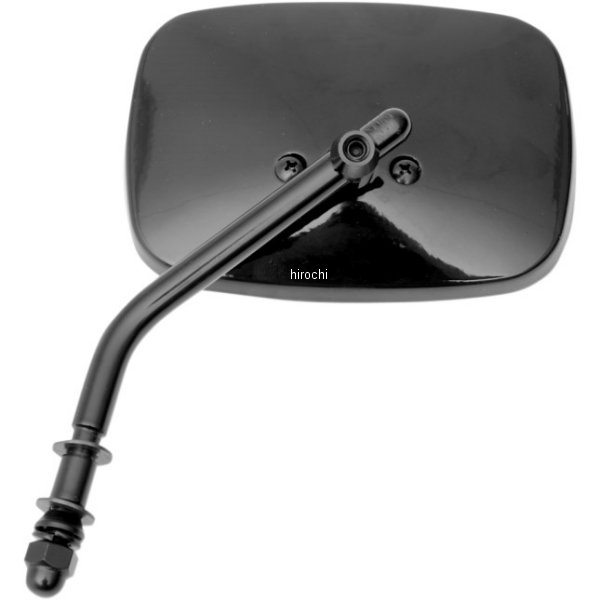 ミラー 長方形 可変ステム/スタンダート長 黒(1個売り)
