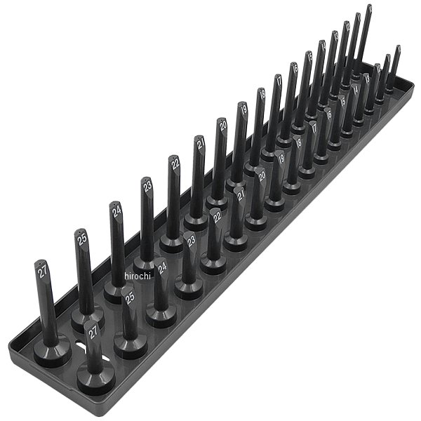 ミリサイズ ポスト付きソケットホルダー 1/2インチ ドライブ グレー (10mm-27mm サイズレンジ)