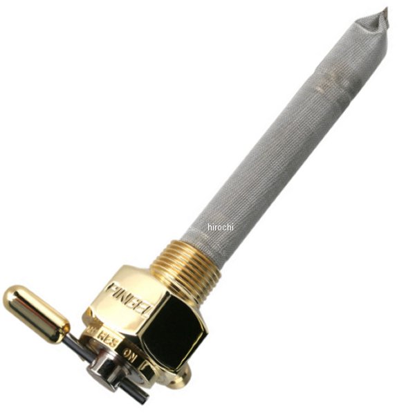 フューエルバルブ ペットコック 180°内側3/8"NPT六角 オールドスクールブラス