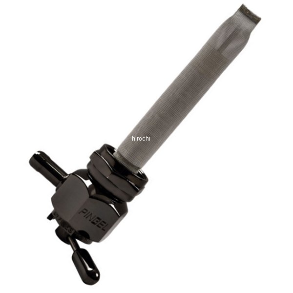 フューエルバルブ ペットコック 180°内側22mm六角 スムース 黒