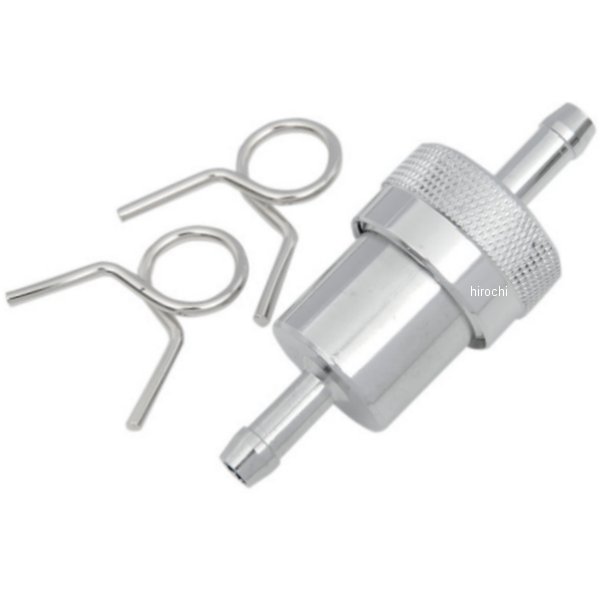 R フューエル フィルター 1/4インチ(6.4mm) クローム