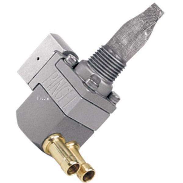 フューエル バルブ 3/8インチ(9.5mm) NPT デュアル 90°5/16インチ クリアアルマイト