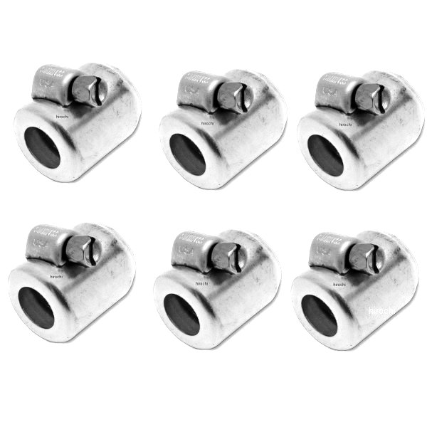 ホースクランプ 1/4インチ(6mm)-5/16インチ(8mm) クローム (6個入り)