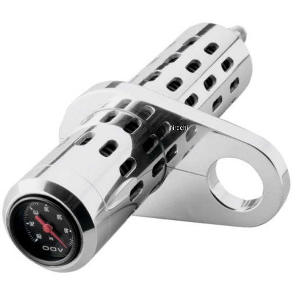 オイルクーラー 油温計付き 1インチ、1.25インチバー取付 クローム