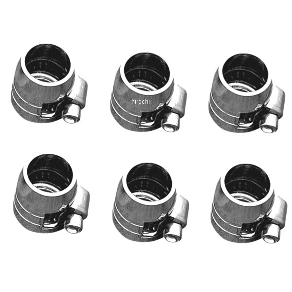 ホースエンド クランプ クローム 1/4インチ(6mm) (6個入り)