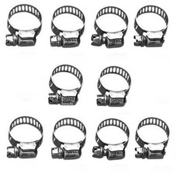 ミニクランプ 3/8インチ(9.5mm) フューエル ライン用 (10個入り)