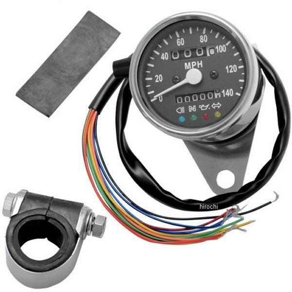 機械式スピードメーター(140MPH) 2.37インチ(60mm) 2:1 黒
